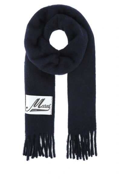 MARNI MARNI MIDNIGHT BLUE ALPACA BLEND SCARF