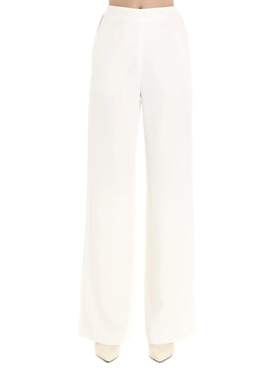 Agnona High Waist Stretch Cotton Pants In White