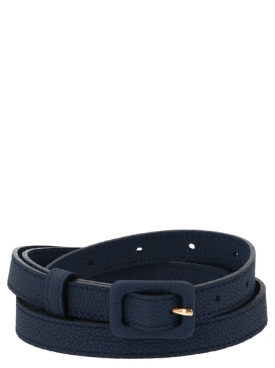 Agnona Ton-on-tone Buckle Belt In Blue