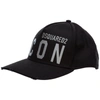 Dsquared2 Adjustable Men's Cotton Hat Baseball Cap  Icon In Nero