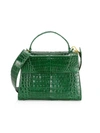 Nancy Gonzalez Large Lexi Crocodile Top Handle Bag In Kelly Green Shiny