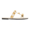 Valentino Garavani Off-white Roman Stud Flat Slide Sandals In Neutrals