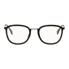 FENDI BROWN & TORTOISESHELL RECTANGULAR GLASSES