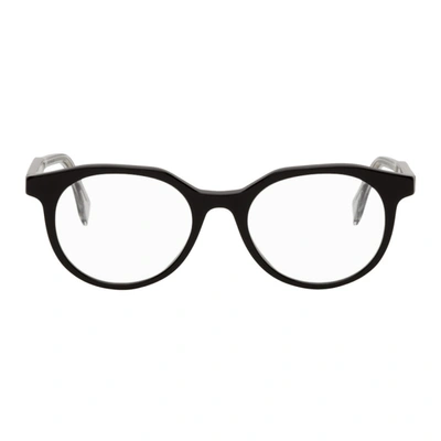 Fendi Black Modified Oval Glasses In 0807 Black