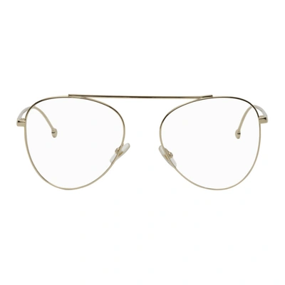 Fendi Gold 'forever ' Aviator Glasses In 0j5g Gold