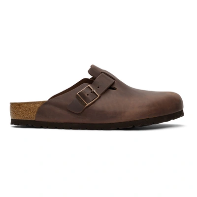 Birkenstock Brown Oiled Leather Boston Loafers