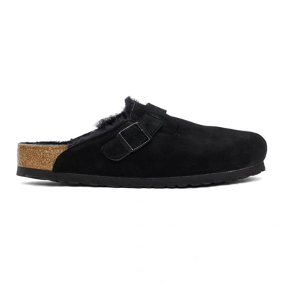 Birkenstock Boston Shearling-lined Clogs In Black