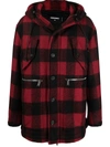 Dsquared2 Checked Single-breasted Coat In Rot