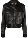 PHILIPP PLEIN CRYSTAL-EMBELLISHED LEATHER JACKET