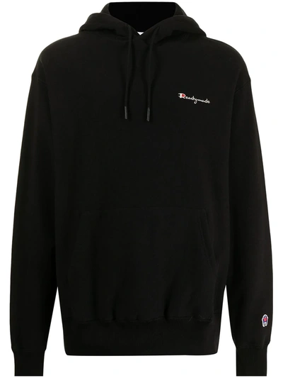 Readymade Embroidered Logo Long-sleeve Hoodie In Black