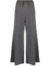 Jil Sander Drawstring Cashmere Wide-leg Trousers In Grau