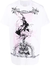 Givenchy Oversize Fit T-shirt With Gothic Prints In Weiss