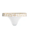 Versace Greca-border Stretch Cotton Thong In White
