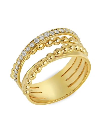 Hueb Women's Bubbles Diamond & 18k Yellow Gold Ring