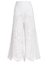 VALENTINO EYELET DETAIL WIDE-LEG PANTS,400013774963