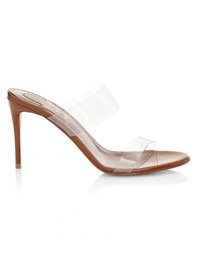 Christian Louboutin Women's Just Nothing 85 Pvc & Leather Mules In Nude 5