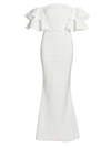 Chiara Boni La Petite Robe Parvati Off-the-shoulder Gown In White