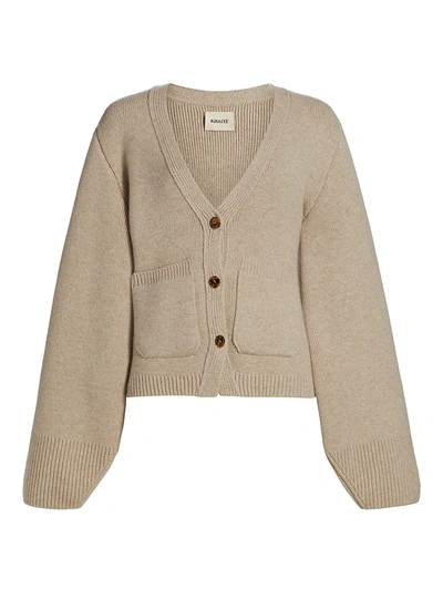 Khaite Scarlet Cashmere Cardigan In Beige