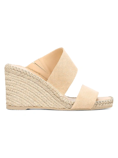 Vince Women's Garlin Square Toe Suede Espadrille Wedge Sandals In Cappuccino