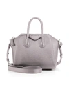 Givenchy Mini Antigona Leather Satchel In Medium Grey