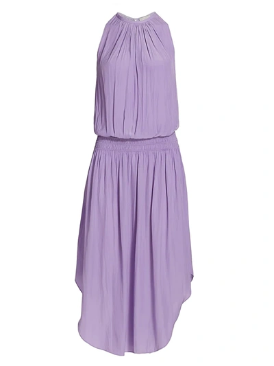 Ramy Brook Audrey Sleeveless Blouson Midi Dress In Passion Purple