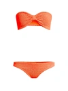 Hunza G Jean Bow Two-piece Bikini Set In Orange