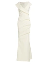 Chiara Boni La Petite Robe Cocoon Collar Trumpet Gown In Cream