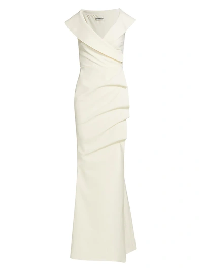 Chiara Boni La Petite Robe Cocoon Collar Trumpet Gown In Cream