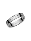 GUCCI WOMEN'S ICON 18K WHITE GOLD THIN BAND RING,400014414245