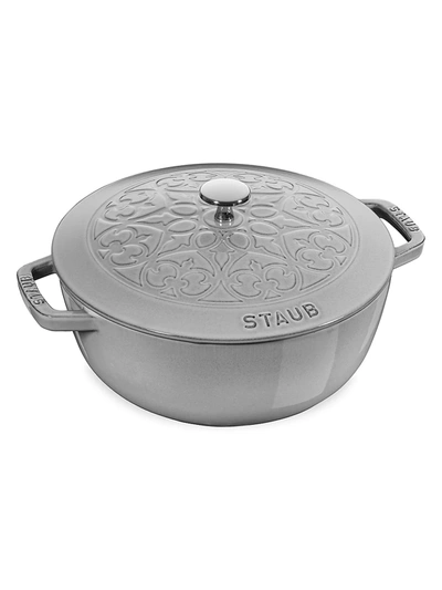 Staub 3.75-quart Essential French Oven Lilly Lid In Graphite Grey