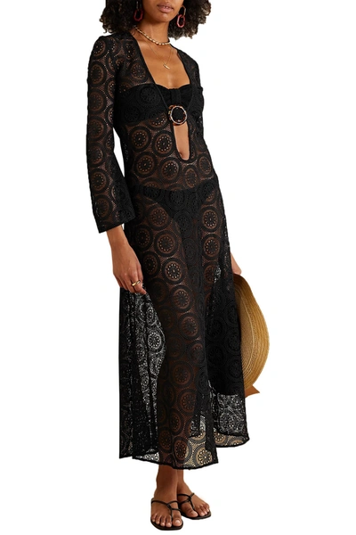 Dodo Bar Or Jane Crocheted Cotton Maxi Dress In Black