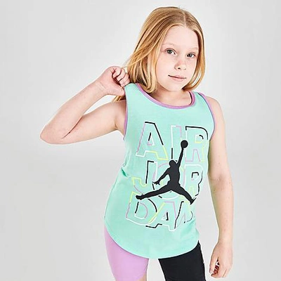 Nike Kids' Jordan Girls' J's Are For Girls Jumpman Ringer Tank Top In Green/purple