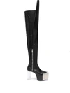 RICK OWENS PERSPEX-HEEL THIGH-HIGH BOOTS
