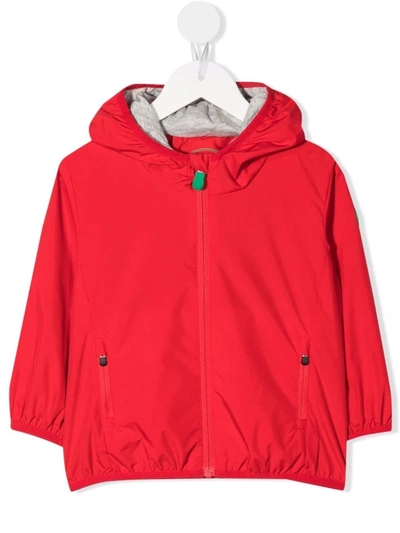 Save The Duck Babies' Recycled Polyester Hooded Jacket In 红色