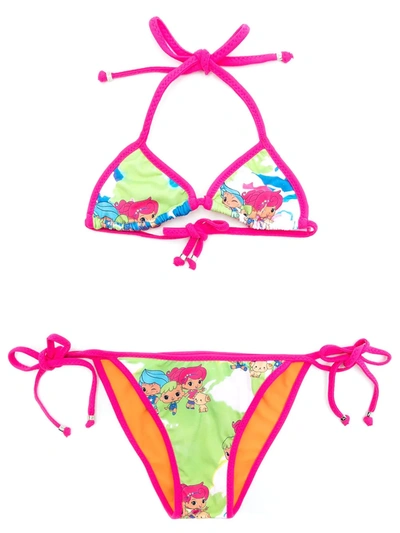 Amir Slama Printed  + Chocolix Bikini Set In 粉色