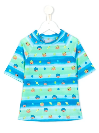 Amir Slama Printed  + Chocolix Swimming T-shirt In 蓝色