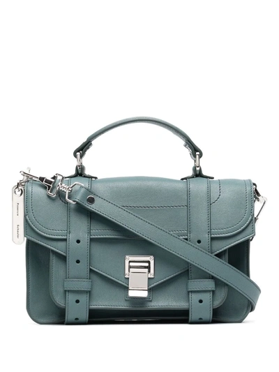 Proenza Schouler Ps1 Tiny Suede Messenger Crossbody Bag In Dark Green