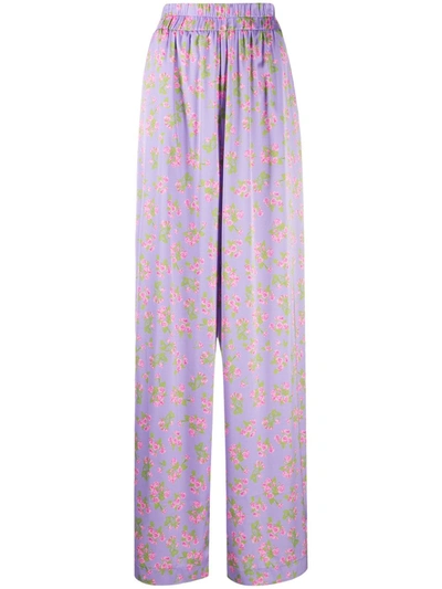 Natasha Zinko Floral Print Pyjama Pants In Violett