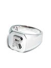Shay 18k White Gold R Initial Diamond Ring In Silver