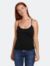 Majestic Cotton/cashmere Spaghetti Strap Tank In Black