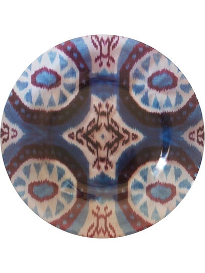 Les-ottomans Ikat-print Glass Plate (27cm) In Blau