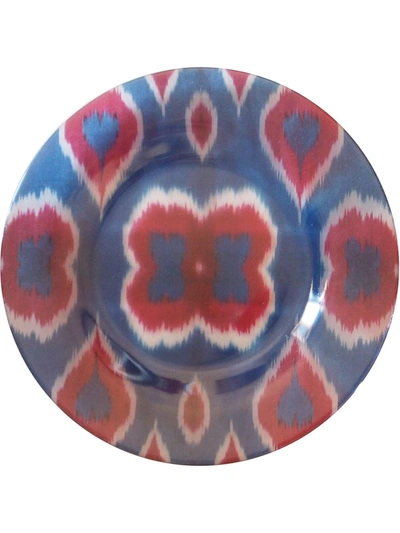 Les-ottomans Ikat Glass Plate (27cm) In Rot
