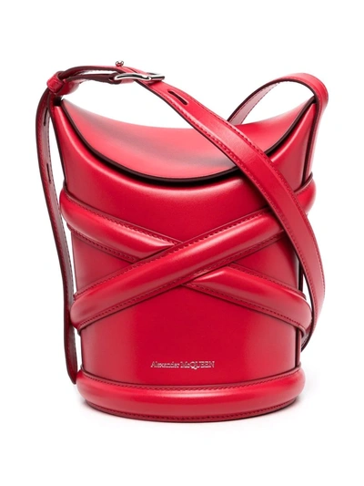 Alexander Mcqueen The Curve Bucket Bag In Red
