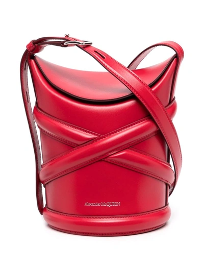 Alexander Mcqueen The Curve Bucket Shoulder Bag In Red