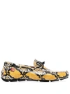 GIULIANO GALIANO MIKE PYTHON-EFFECT LEATHER MOCCASINS