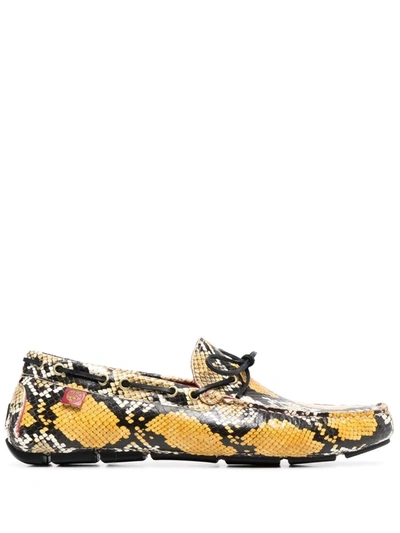 Giuliano Galiano Yellow Snake Print Loafers Cheater Loafer main image 4
