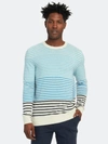 Scotch & Soda Classic Stripe Crewneck Long Sleeve Sweater In Denim/white