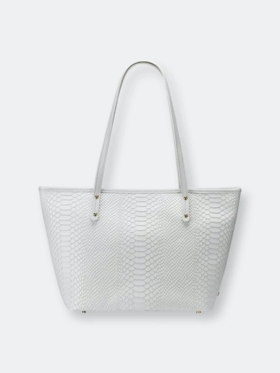 Gigi New York Taylor Python-print Tote Bag In White