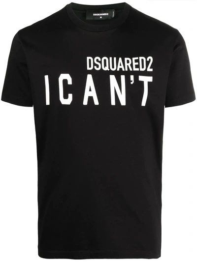 Dsquared2 I Cant Cotton T-shirt In Black,white