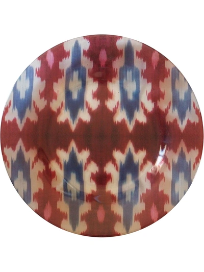 Les-ottomans Ikat-print Glass Plate In Multicolor